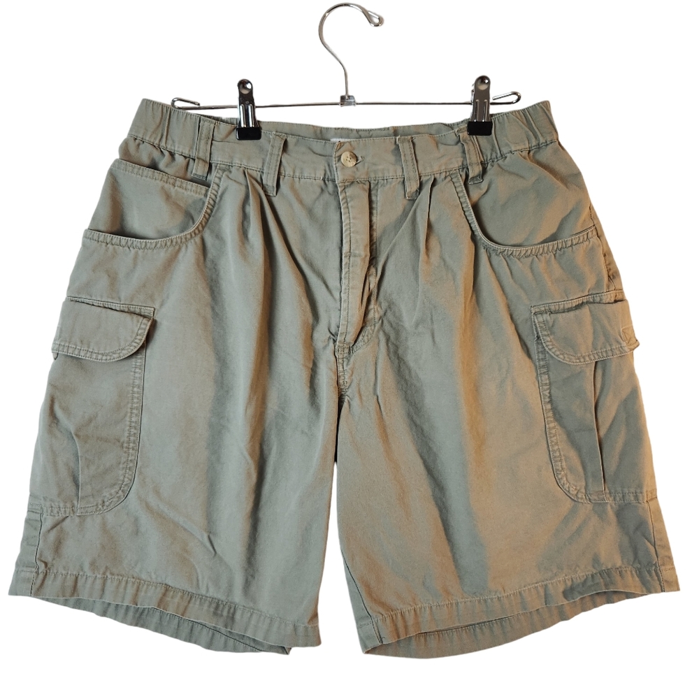 Columbia Mens Olive Green 100% Cotton Cargo Hiking Short Size 34 - Picture 1 of 11